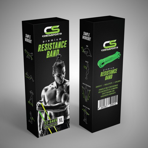 Sport packaging with the title 'Packaging design for COSTASPORTS'