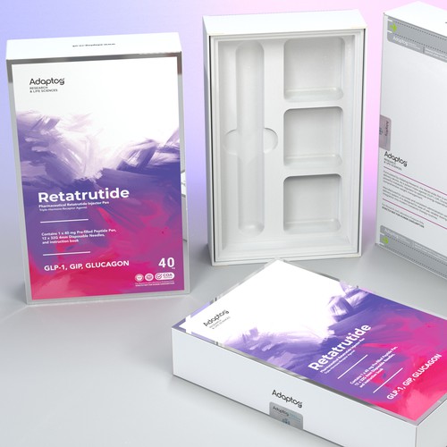 Pharmaceutical packaging with the title 'Premium Peptide Adaptog'