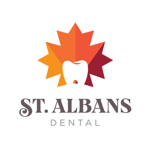 Maple design with the title 'St. Albans Dental Logo'