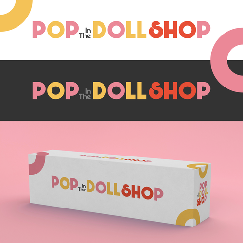 Doll design with the title 'Pop In The Doll Shop Logo'
