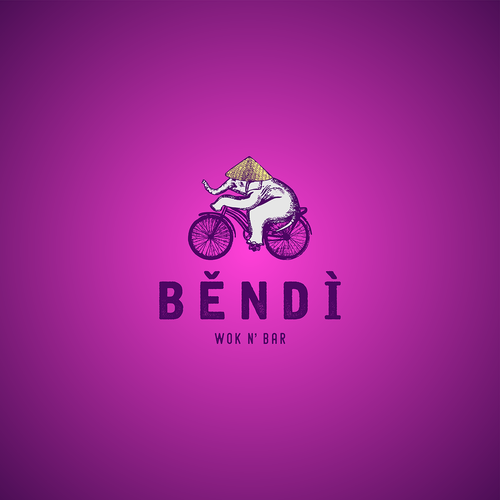 Asian food logo with the title 'Bendi Wok N Bar'