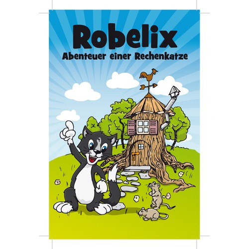 Education book cover with the title 'cover for an primary schoolbook for mathematics'