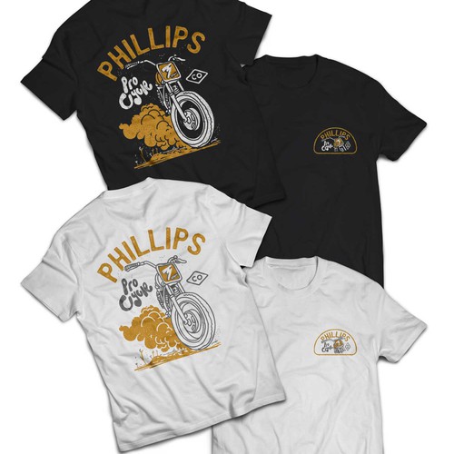 Motorcycle t-shirt with the title 'Phillips ProCycle Tees Design'