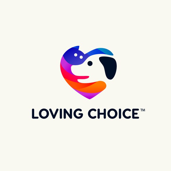 Pet care logo with the title 'Loving Choice'