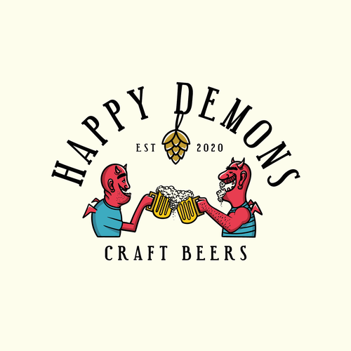 Demon logo with the title 'Fun Brewing Logo Design'