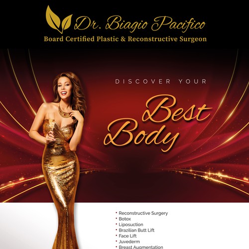 Glamorous design with the title 'BEST BODY AD'