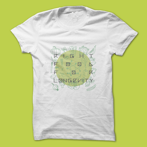 Flat t-shirt with the title 'Concept Logo for Food Longevity'