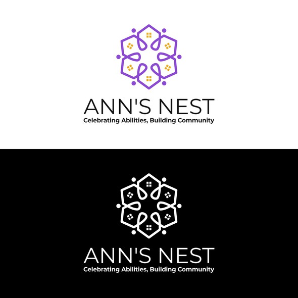 Yellow and purple design with the title 'Ann's Nest'
