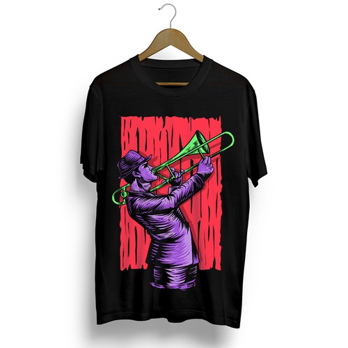 Performance design with the title 'Design a hip Trombone T-Shirt'