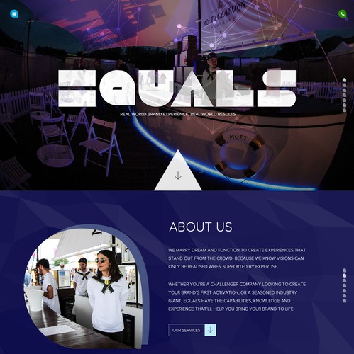 Logistics website with the title 'Creative events agency needs a slick new website'