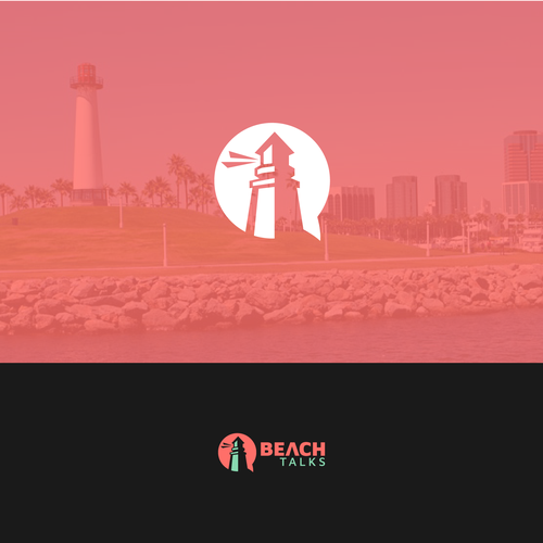 Speech bubble logo with the title 'Beach Talks'