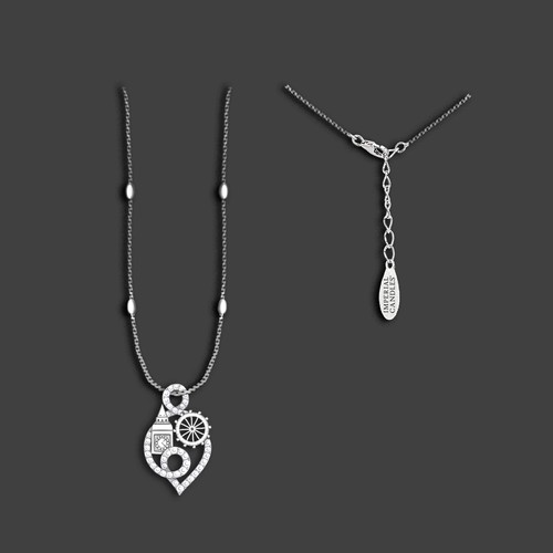 Necklace design with the title 'London Themed Necklace'