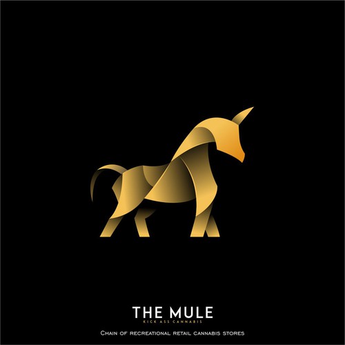 Modern design logo with the title 'the mule'