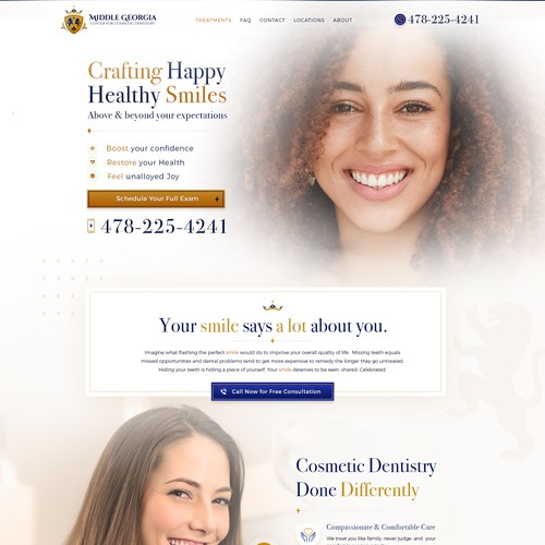 Cosmetics website with the title 'Powerful Dental Website for Cosmetic Dentist-Clean, Modern, and Sophisticated'