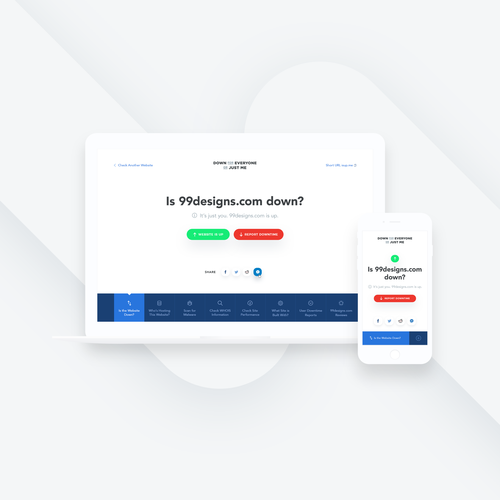 Hosting design with the title 'UI/UX Website Status Service'