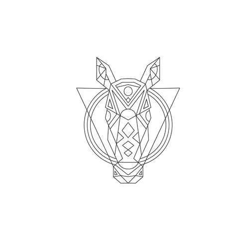 Equine design with the title 'Geometric Horse Tattoo'