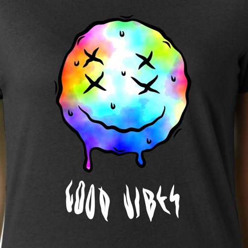 Lifestyle t-shirt with the title 'good vibes'