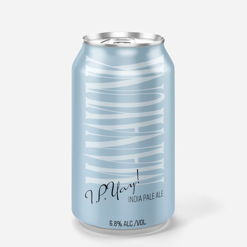 Box label with the title 'Beer can design'