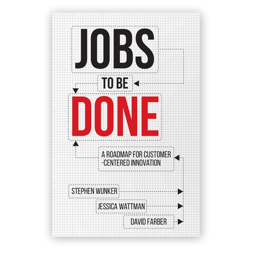 Black book cover with the title 'Jobs to be Done - Cover design'