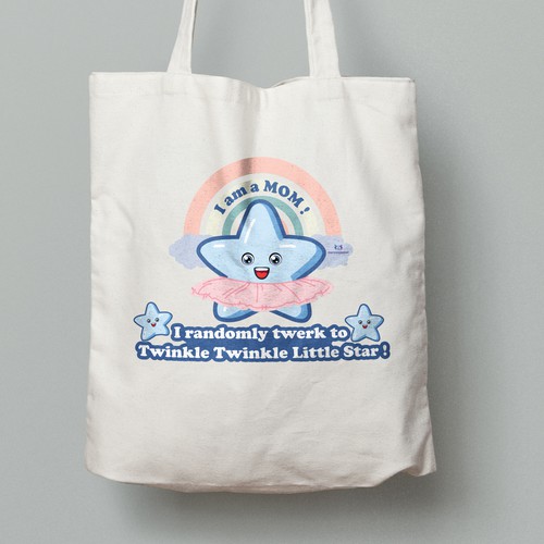 Mom design with the title 'Cute Quirky Fun Tote Bag'