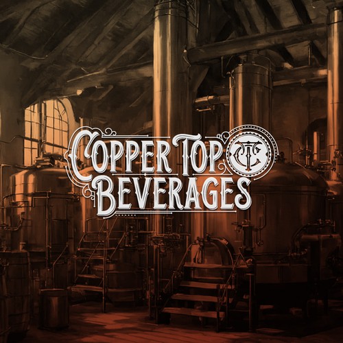 Liquor store design with the title 'Copper Top Beverages'