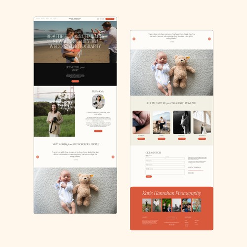 Website with the title 'Website Design Refresh for Family Photographer'