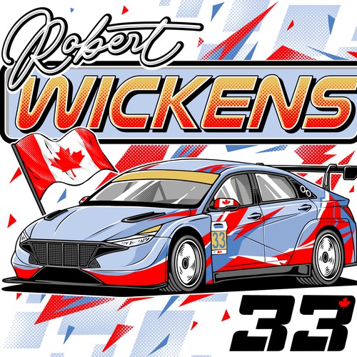 Race car design with the title 'Robert Wickens'