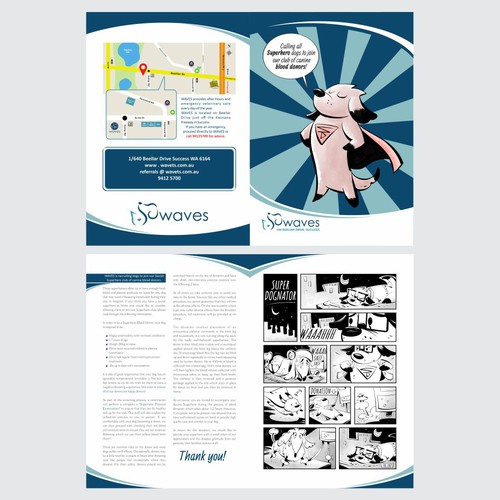 Comic artwork with the title 'BROCHURE WITH COMIC'