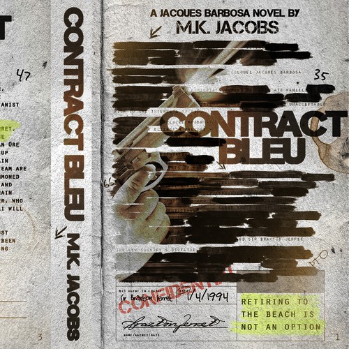 Spy book cover with the title 'Create a Cover for a New Thrilling Action/Adventure Series.'