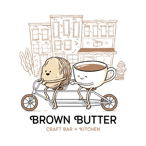 Bike t-shirt with the title 'Illustration for Brown Butter'