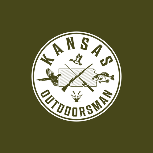 Fishing logo with the title 'Kansas Outdoorsman '