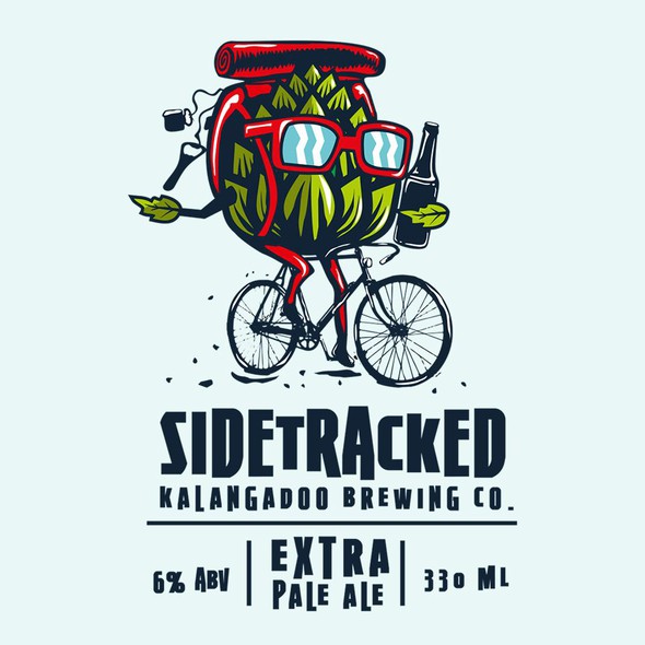 Cycling design with the title 'Bold and fun hop & beer design'