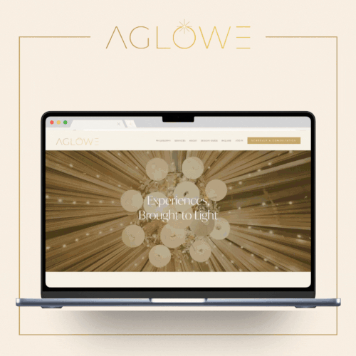 Design with the title 'Aglowe Website'