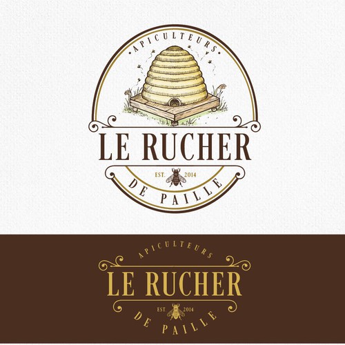 Beehive logo with the title 'Le Rucher de Paille'