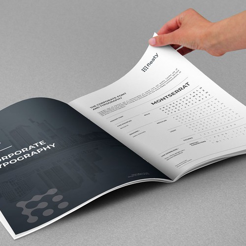 Style guide design with the title 'Construction Brand Guideline'