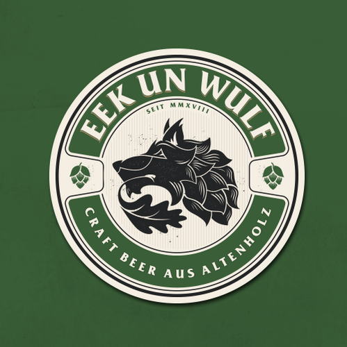 Wolf design with the title 'Oak and wolf'