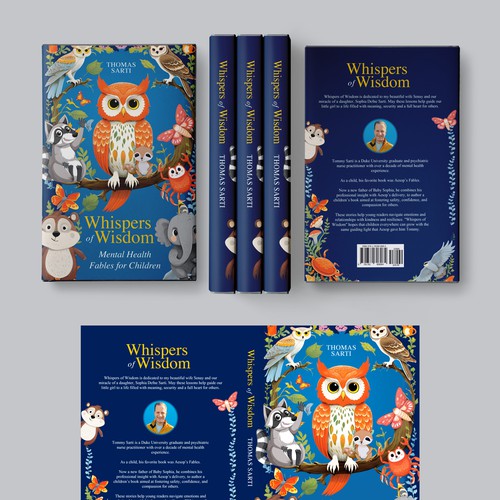 Kids book cover with the title 'WHISPERS OF WISDOM'