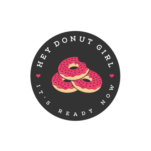 Donut  logo with the title 'Sophisticated Logo Concept for Hey Donut Girl'