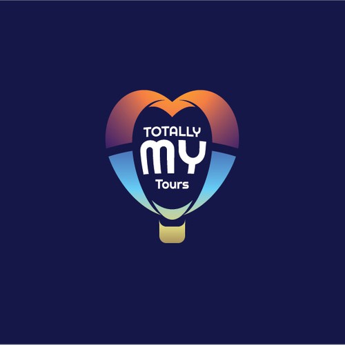 Hot air balloon design with the title 'Travel Logo'