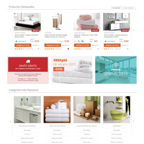 Homepage website with the title 'Layout for bañoidea.com'