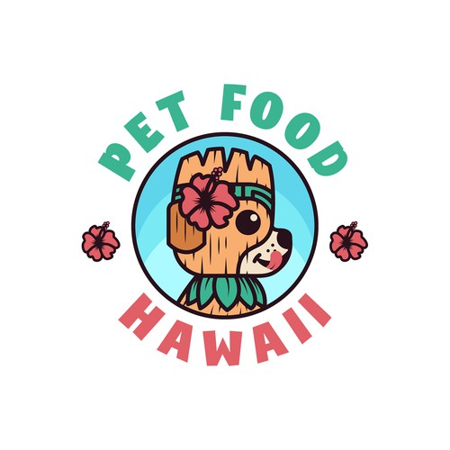 Pet food logo with the title 'PET FOOD HAWAII Logo Design'