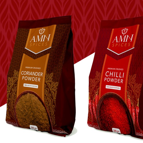 Spice packaging with the title 'Spices packaging'