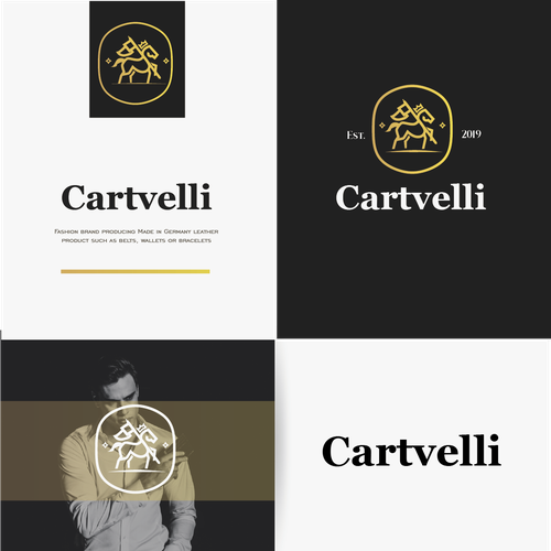 Sketchbook logo with the title 'CARTVELLI LOGO DESIGN'