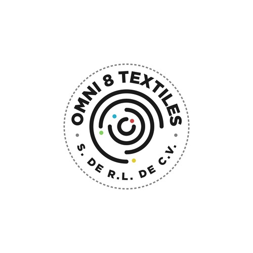 Textile design with the title 'omni 8 textiles'