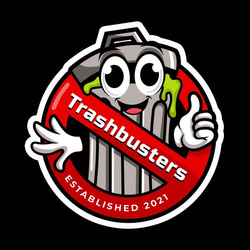 Garbage and trash logo with the title 'Trashbusters'