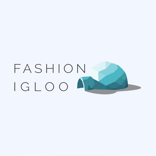 Low poly design with the title 'Logotype proposal for Fashion Igloo'