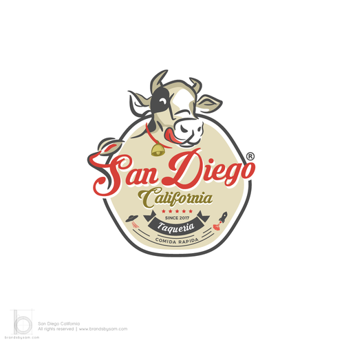 Moo logo with the title 'Logo Design for San Diego Califonia'