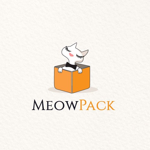 Box logo with the title 'MeowPack logo design'