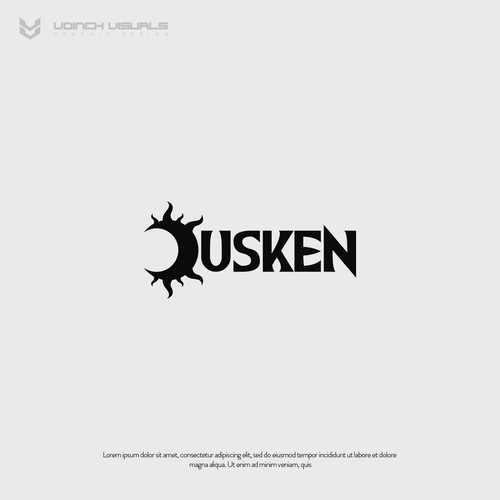 Gaming logo with the title 'Dusken logo concept'