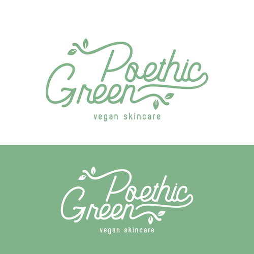 Curvy logo with the title 'Poethic Green for a line of vegan skincare'